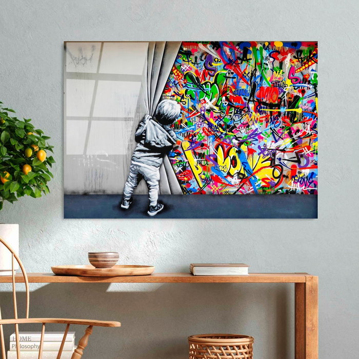 Wallity Pintura Decorativa de Vidrio Templado 70 x 100 cm Multicolor Wallity Pintura Decorativa de Vidrio Templado 70 x 100 cm Multicolor